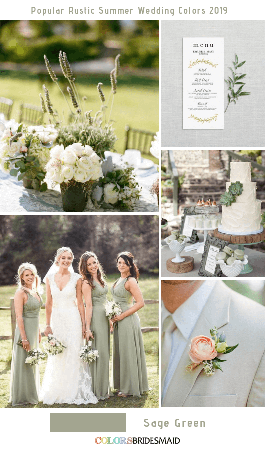 8 Popular Rustic Summer Wedding Color Ideas for 2019 - Sage Green